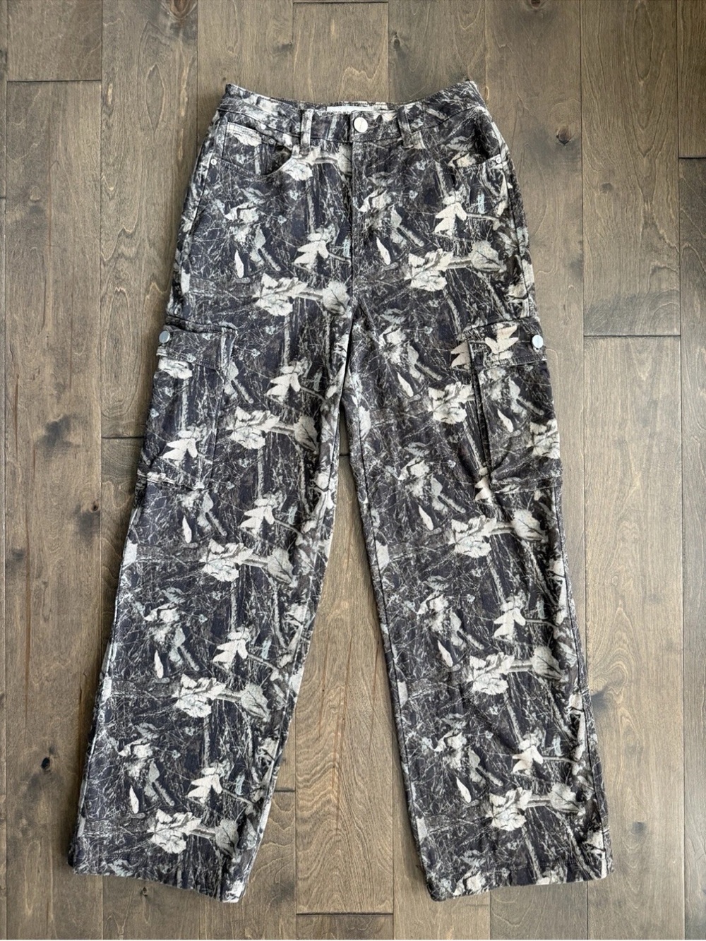 Banjara Women’s Camo Wide Leg Cargo Utility Pants Sz 5/26 EUC